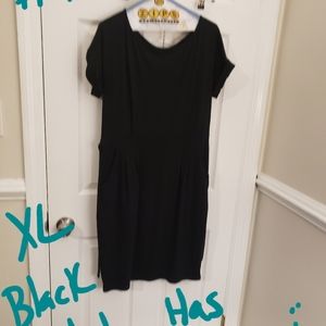 Black cotton blend dress